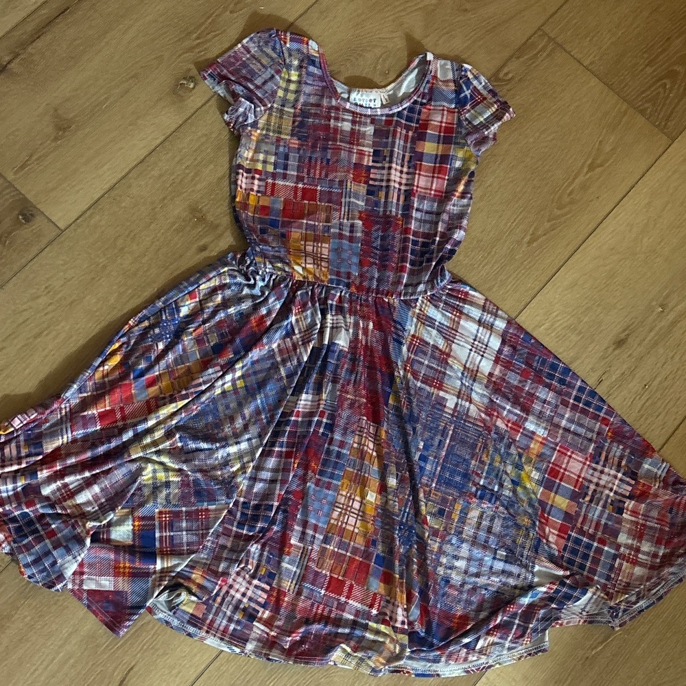 DotDot Smile plaid cap sleeve Cool Dress 8/10
